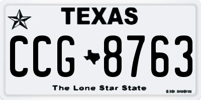 TX license plate CCG8763