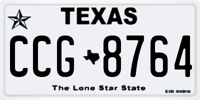 TX license plate CCG8764