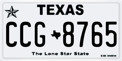 TX license plate CCG8765