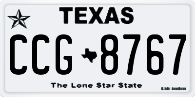 TX license plate CCG8767