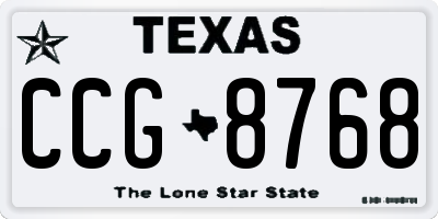 TX license plate CCG8768