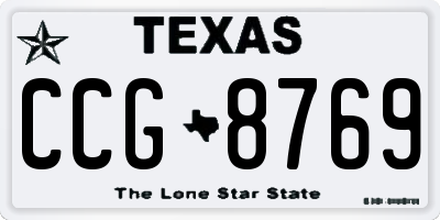 TX license plate CCG8769