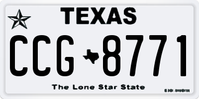 TX license plate CCG8771