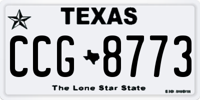 TX license plate CCG8773