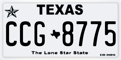 TX license plate CCG8775