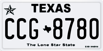 TX license plate CCG8780