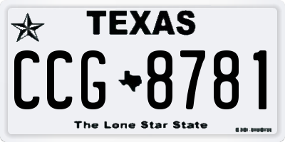 TX license plate CCG8781