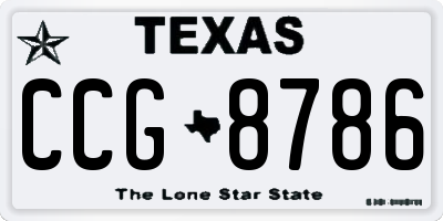 TX license plate CCG8786