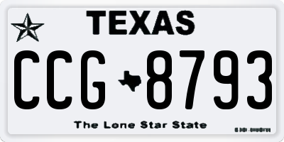 TX license plate CCG8793