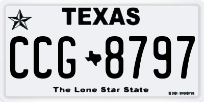 TX license plate CCG8797