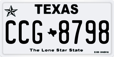 TX license plate CCG8798