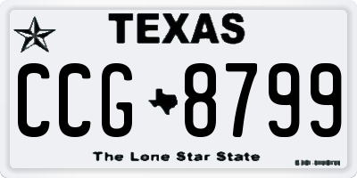TX license plate CCG8799