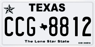 TX license plate CCG8812