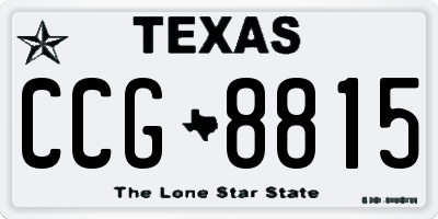 TX license plate CCG8815