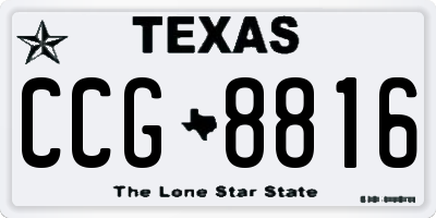 TX license plate CCG8816