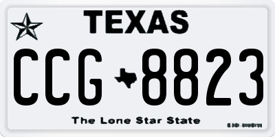 TX license plate CCG8823