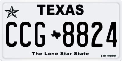 TX license plate CCG8824