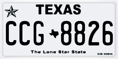 TX license plate CCG8826
