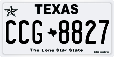 TX license plate CCG8827