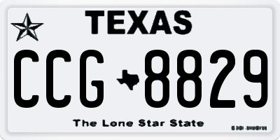 TX license plate CCG8829