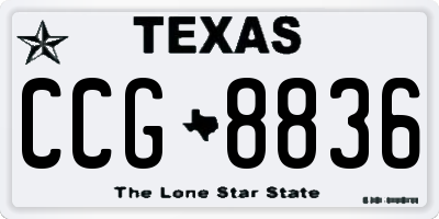 TX license plate CCG8836