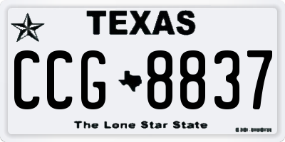 TX license plate CCG8837
