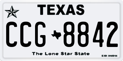 TX license plate CCG8842
