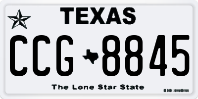 TX license plate CCG8845