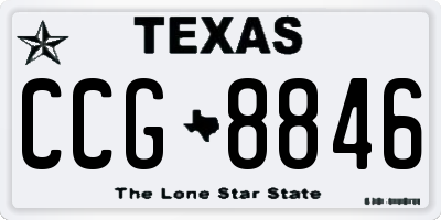 TX license plate CCG8846