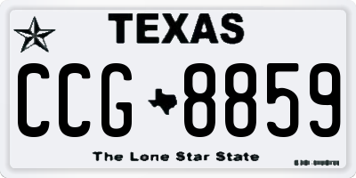 TX license plate CCG8859