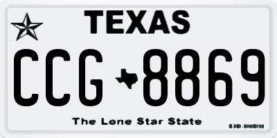 TX license plate CCG8869
