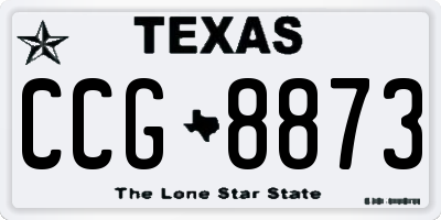 TX license plate CCG8873