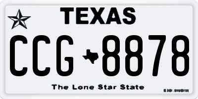 TX license plate CCG8878