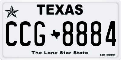 TX license plate CCG8884