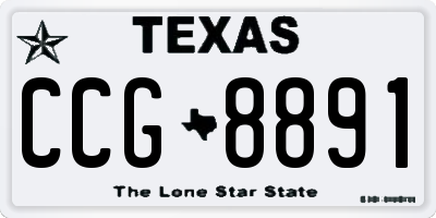 TX license plate CCG8891