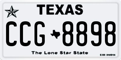 TX license plate CCG8898