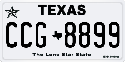 TX license plate CCG8899