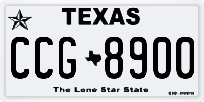 TX license plate CCG8900