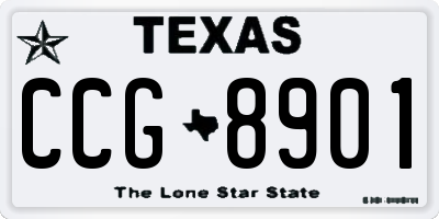 TX license plate CCG8901