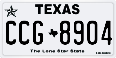 TX license plate CCG8904