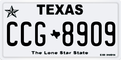 TX license plate CCG8909