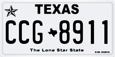 TX license plate CCG8911