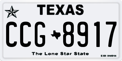 TX license plate CCG8917