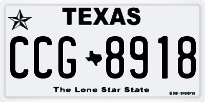 TX license plate CCG8918