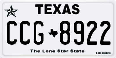 TX license plate CCG8922