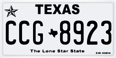 TX license plate CCG8923