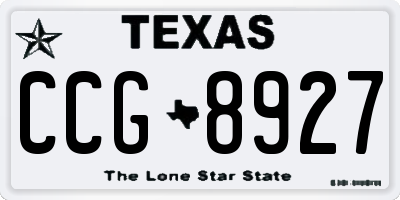 TX license plate CCG8927