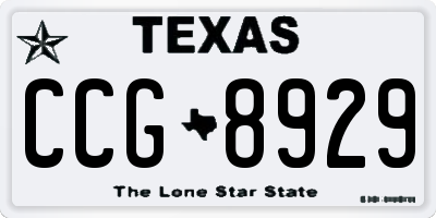 TX license plate CCG8929