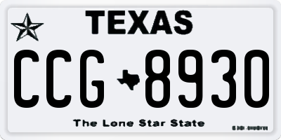 TX license plate CCG8930