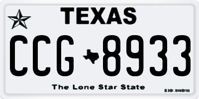 TX license plate CCG8933